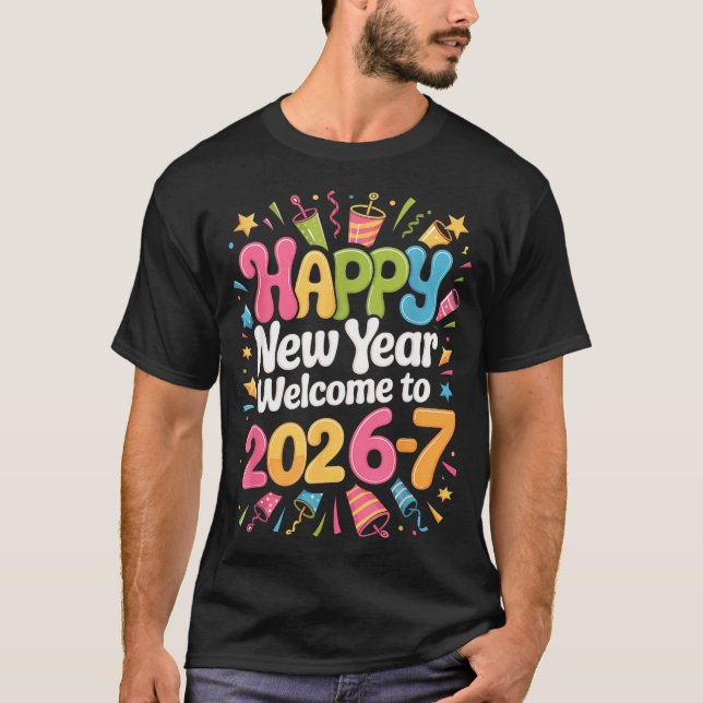 Camiseta 67 New Year's Eve - Happy New Year 2026-7 Funny 67 (Anverso)