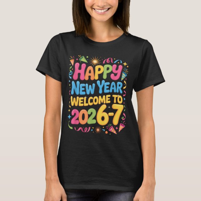 Camiseta 67 New Year's Eve - Happy New Year 2026-7 Funny 67 (Anverso)