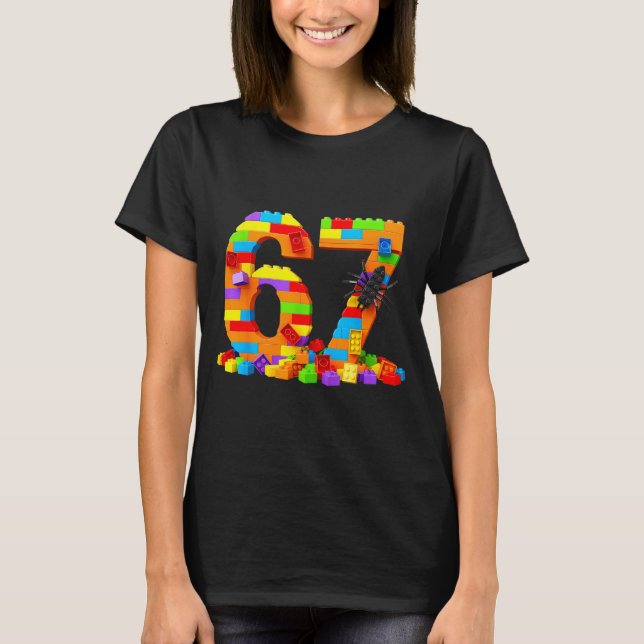 Camiseta 67 Number Meme Six Seven 6 7 Building Blocks Gen A (Anverso)
