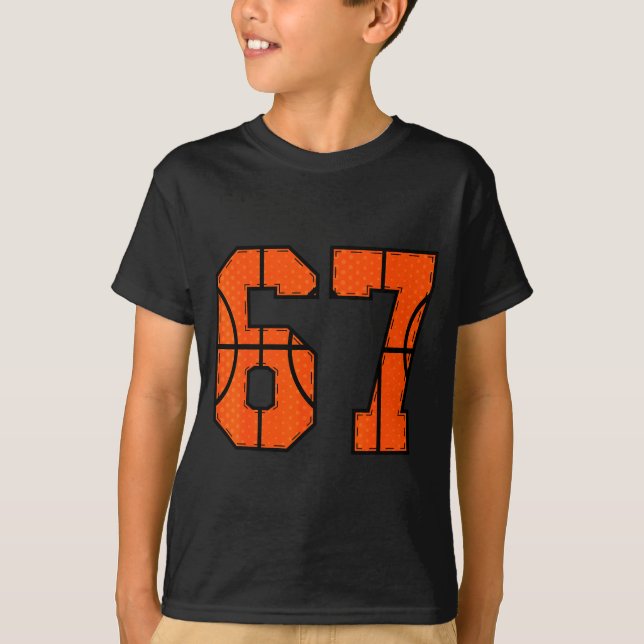 Camiseta 67 Number Six Seven Funny Meme Gen Alpha Slang Bas (Anverso)