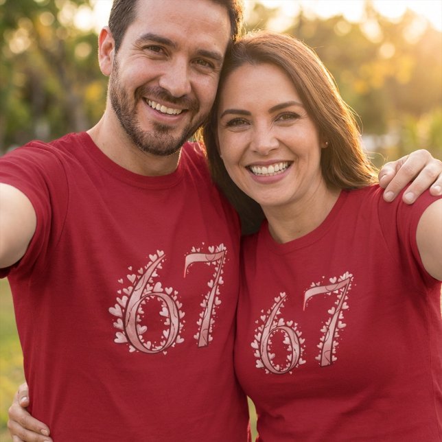Camiseta 67 Número del Corazón Romántico de San Valentín (Subido por el creador)