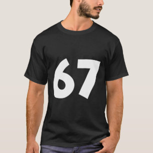 Camiseta 67 Número Divertido Seis Siete Meme Escuela Adoles