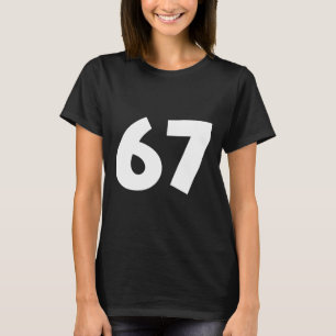 Camiseta 67 Número Divertido Seis Siete Meme Escuela Adoles