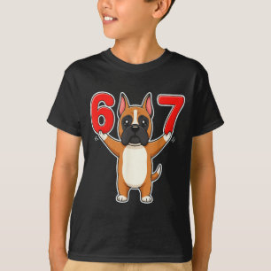 Camiseta 67 Perro Boxer Divertido Seis Siete 6-7 Meme Humor