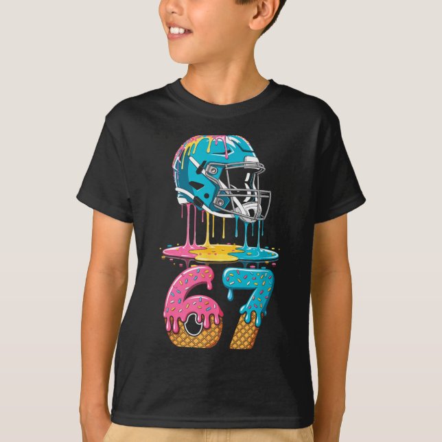 Camiseta 67 Player 67th Birthday Ice Cream American Footbal (Anverso)