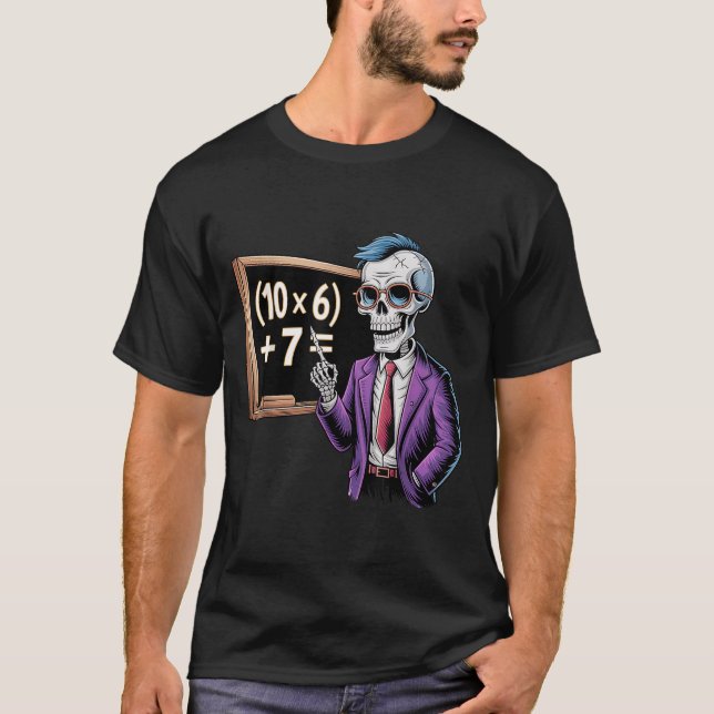 Camiseta 67 Profesor de Matemáticas Meme Brainrot Seis Siet (Anverso)