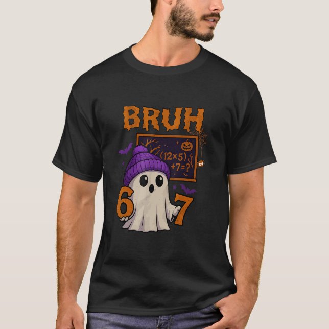 Camiseta 67 Profesor Fantasma de Halloween Seis Siete Meme  (Anverso)
