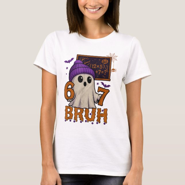 Camiseta 67 Profesor Fantasma de Halloween Seis Siete Meme  (Anverso)