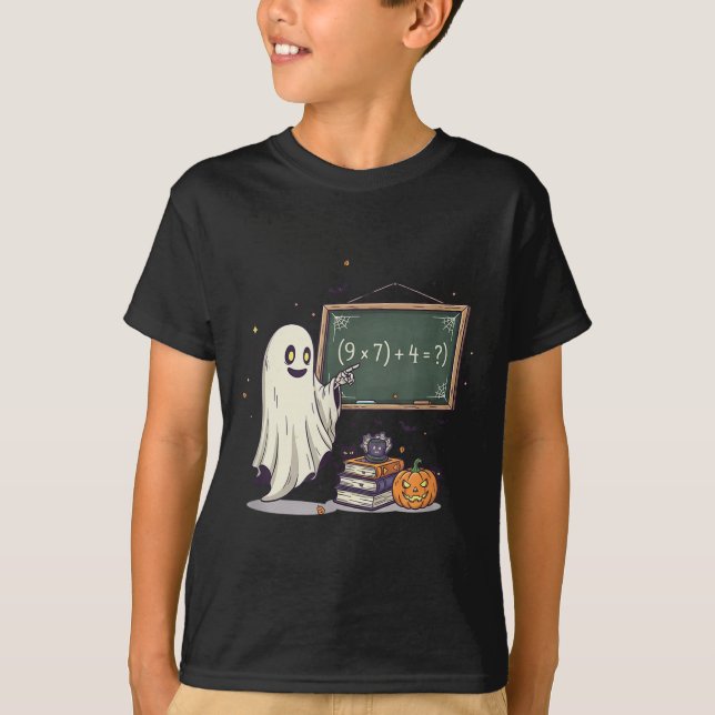 Camiseta 67 Profesor Fantasma de Halloween Seis Siete Meme  (Anverso)