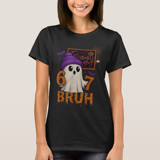 Camiseta 67 Profesor Fantasma de Halloween Seis Siete Meme  (Anverso)