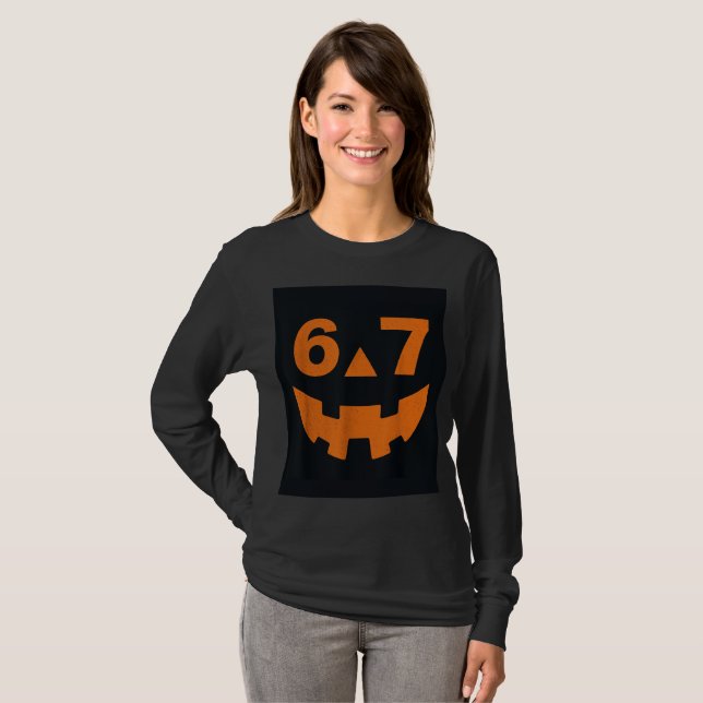 Camiseta 67 Seis Siete Disfraz Divertido de Halloween (Anverso completo)