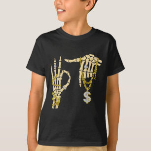 Camiseta 67 Seis Siete Meme Novedad Esqueleto Mano Bling Ca