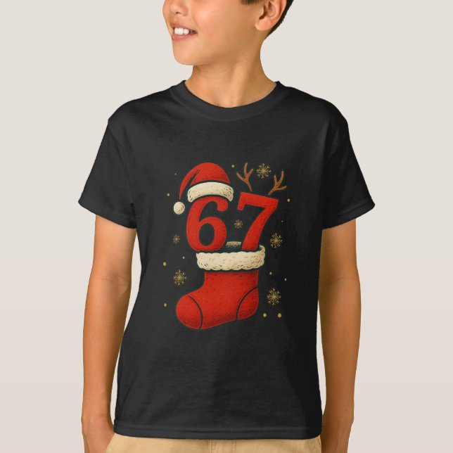 Camiseta 67 Seis Siete Memes Divertidos de Gen Alpha Navida (Anverso)