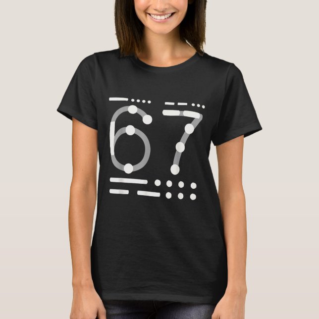Camiseta 67 Shirt, Morse Code 67 Kid Meme Six Seven Graphic (Anverso)