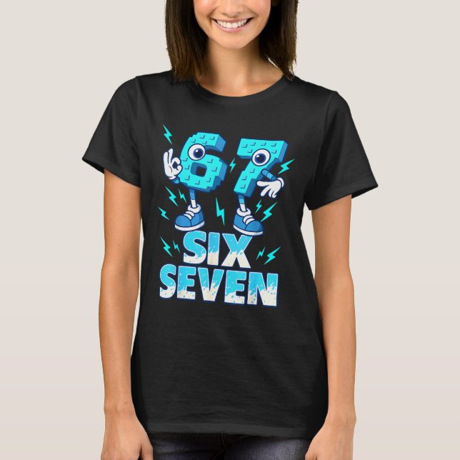 Camiseta 67 Six Seven 6-7 - Funny Italian Brainrot Kids Gam (Anverso)