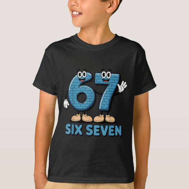 Camiseta 67 Six Seven 6-7 Funny Italian Brainrot Kids Gamin (Anverso)