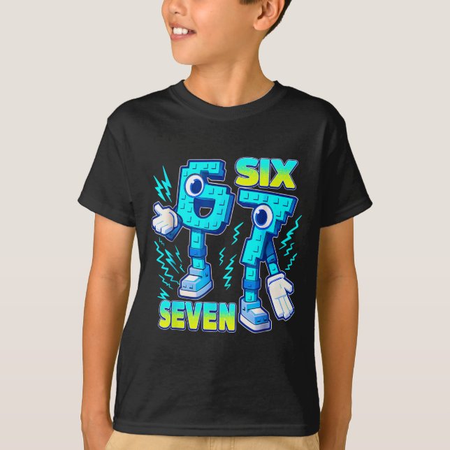 Camiseta 67 Six Seven 6-7 Funny Italian Brainrot Kids Gamin (Anverso)