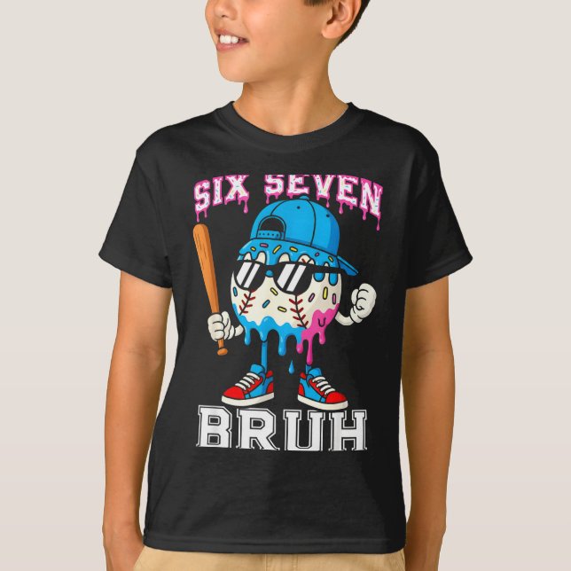 Camiseta 67 Six Seven Baseball Ice Cream Drip Number 67 Pla (Anverso)