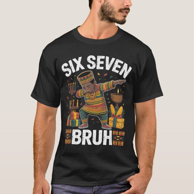 Camiseta 67 Six Seven Bruh Kwanzaa Dabbing 6 7 Meme Funny C (Anverso)