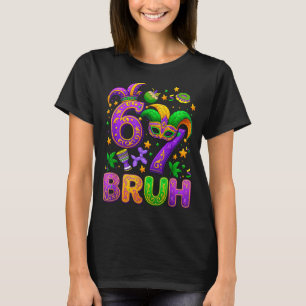 Camiseta 67 Six Seven Bruh Mardi Gras Sombrero de Bufón Cue