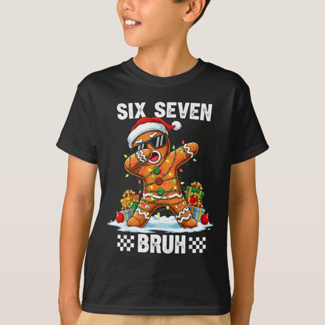 Camiseta 67 Six Seven Burh Christmas Gingerbread 6 7 Meme M (Anverso)
