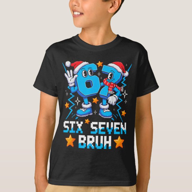 Camiseta 67 Six Seven Christmas Bruh Funny Italian Brainrot (Anverso)
