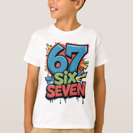 Camiseta 67 Six Seven Colorful Pop Art Graphic Tee for Fun 