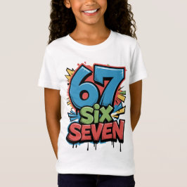 Camiseta 67 Six Seven Colorful Pop Art Graphic Tee for Fun 