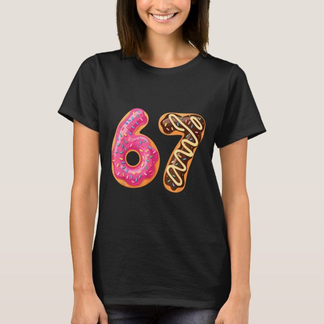 Camiseta 67 Six Seven Donut Meme Funny Sweet Sprinkles  (Anverso)
