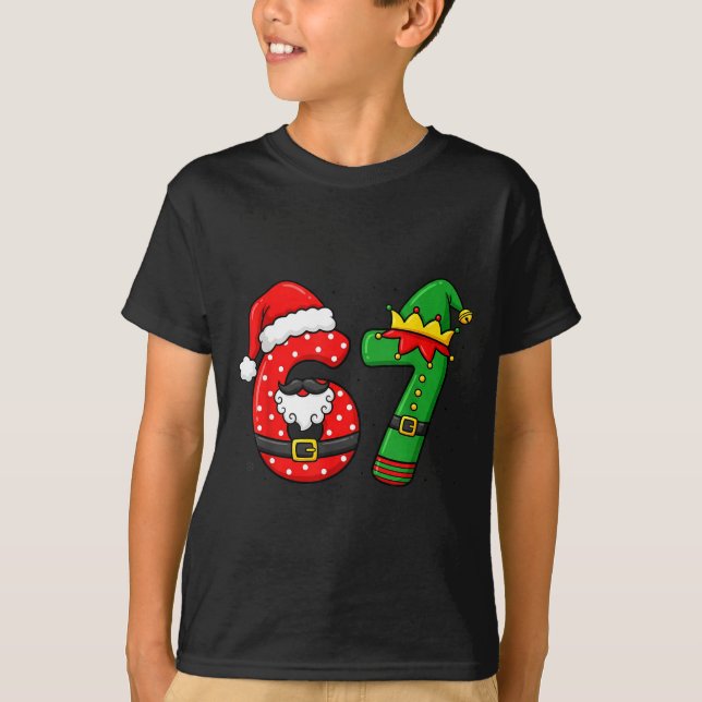 Camiseta 67 Six Seven Funny Christmas 6 7 Meme Xmas Boys Gi (Anverso)