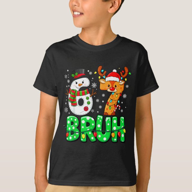 Camiseta 67 Six Seven Funny Snowman Reindeer Bruh 6 7 Meme  (Anverso)
