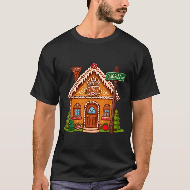 Camiseta 67 Six Seven Gingerbread House Funny Teacher Chris (Anverso)