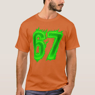 Camiseta 67 Six Seven Green Flame Colorful Cool Funny 6 7 M