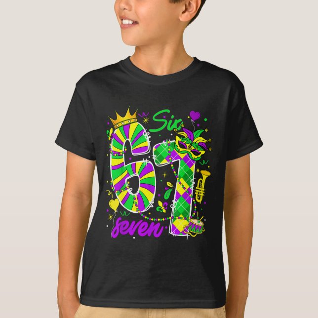 Camiseta 67 Six Seven Mardi Gras Carnival New Orleans Fleur (Anverso)