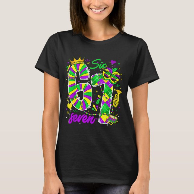 Camiseta 67 Six Seven Mardi Gras Carnival New Orleans Fleur (Anverso)
