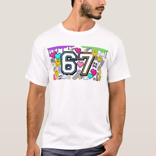 Camiseta 67 Six Seven Retro Y2K Aesthetic  (Anverso)