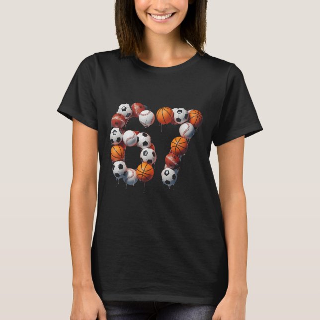 Camiseta 67 Six Seven Soccer Basketball Meme Hallo (Anverso)