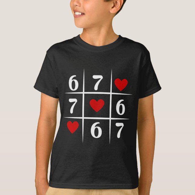 Camiseta 67, six seven, valentines day xoxo meme shirt (Anverso)