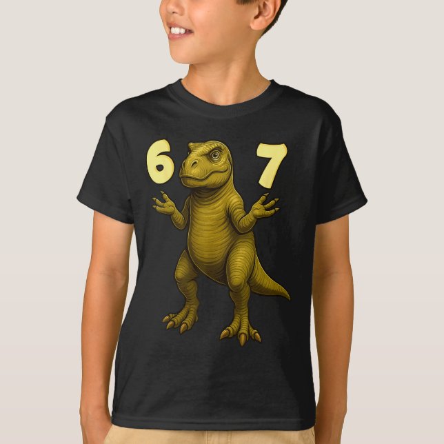 Camiseta 67 T-rex Hands Motion Dinosaur Meme For Kids Teens (Anverso)