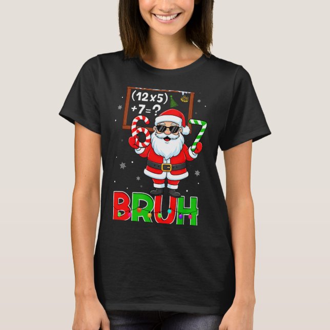 Camiseta 67 Teacher Christmas Santa Six Seven Meme Math Equ (Anverso)