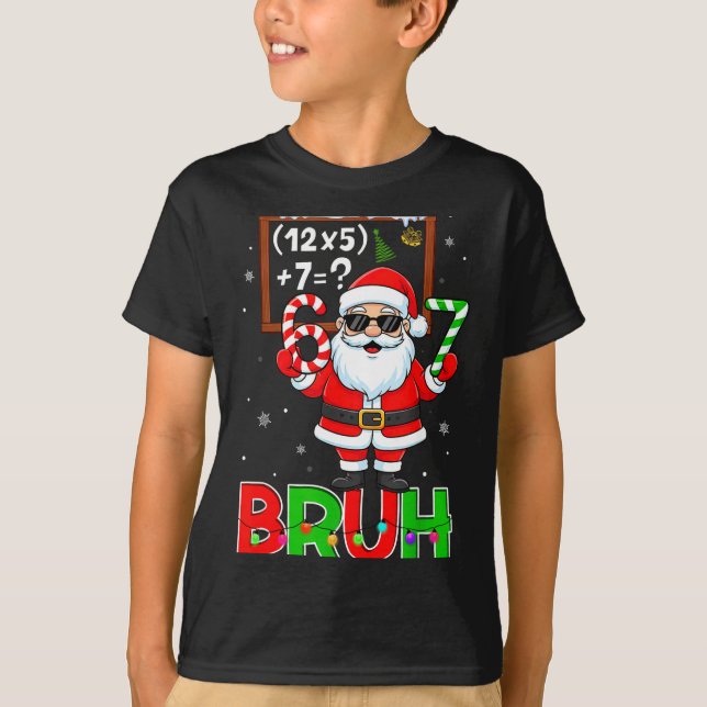 Camiseta 67 Teacher Christmas Santa Six Seven Meme Math Equ (Anverso)