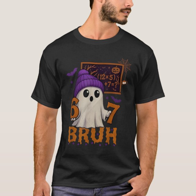 Camiseta 67 Teacher Halloween Ghost Six Seven Meme Math Equ (Anverso)