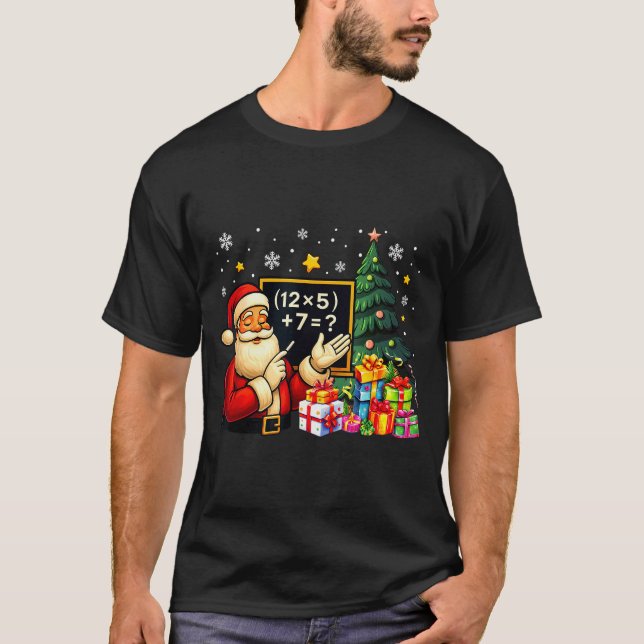 Camiseta 67 Teacher Santa Christmas Six Seven Meme Brainrot (Anverso)