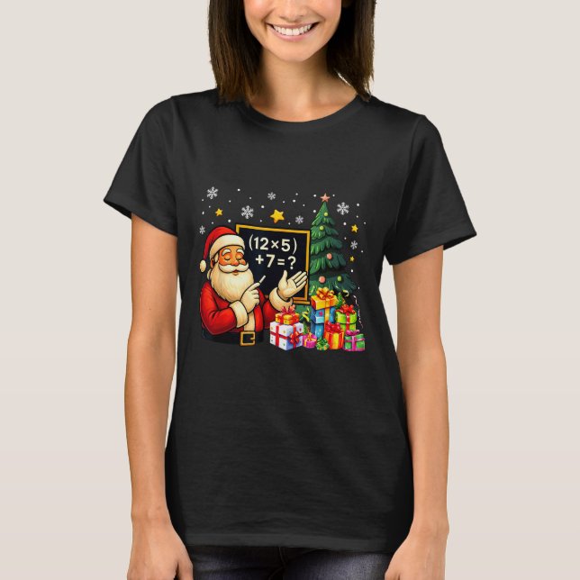 Camiseta 67 Teacher Santa Christmas Six Seven Meme Brainrot (Anverso)