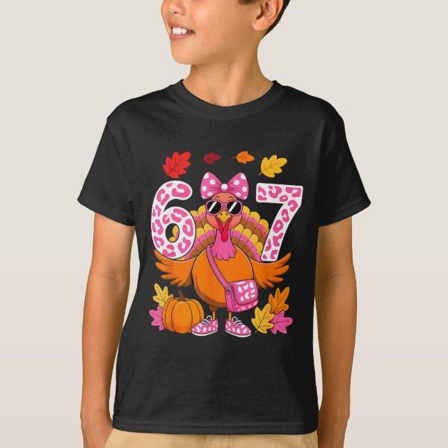 Camiseta 67 Thanksgiving Funny Turkey 67 Turkey Six Seven G (Anverso)