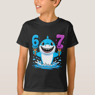 Camiseta 67 Tiburón Seis Siete Goteo de Helado Divertido Ge
