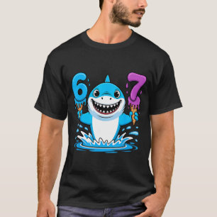 Camiseta 67 Tiburón Seis Siete Helado Goteo Divertido Gen A