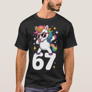 Camiseta 67 Unicornio Dabbing Seis Siete Meme Divertido
