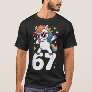 Camiseta 67 Unicornio Dabbing Six Seven Meme Divertido