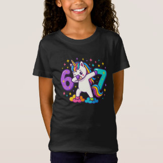 Camiseta 67 Unicornio Seis Siete Gráfico Divertido para Niñ